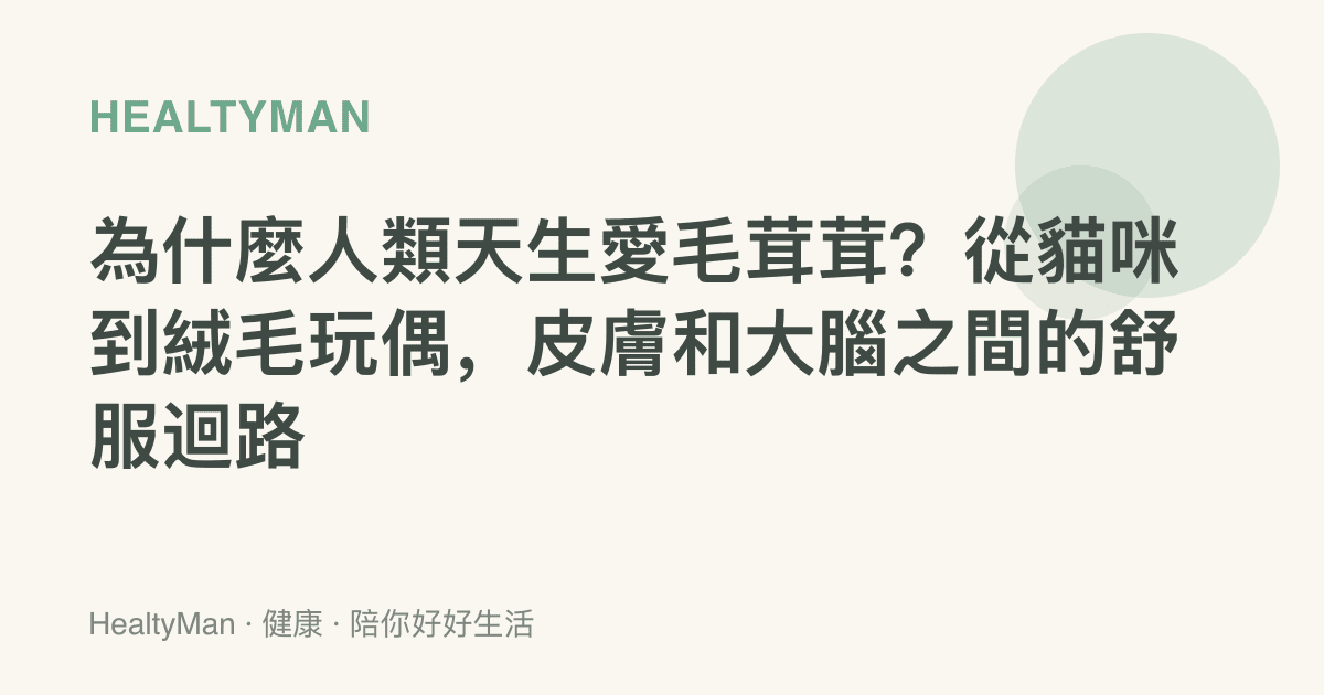 為什麼人類天生愛毛茸茸？從貓咪到絨毛玩偶，皮膚和大腦之間的舒服迴路