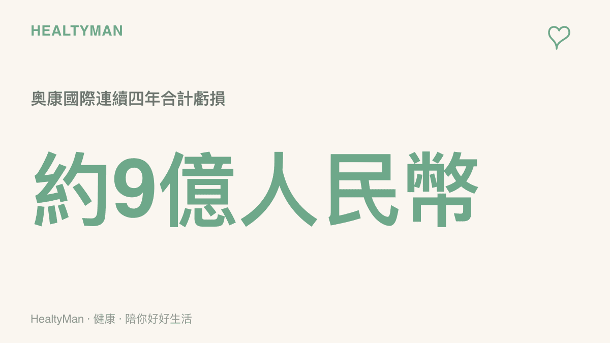 統計圖卡呈現奧康國際在終止晶片收購計畫前，連續四年合計虧損約九億人民幣的財務數字