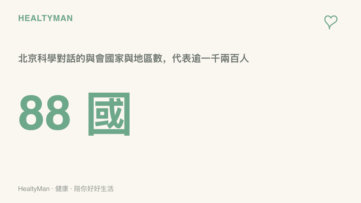 統計圖卡呈現2026國際科學理事會中期會員大會有88個國家與地區、超過1230名科技界代表與會的規模