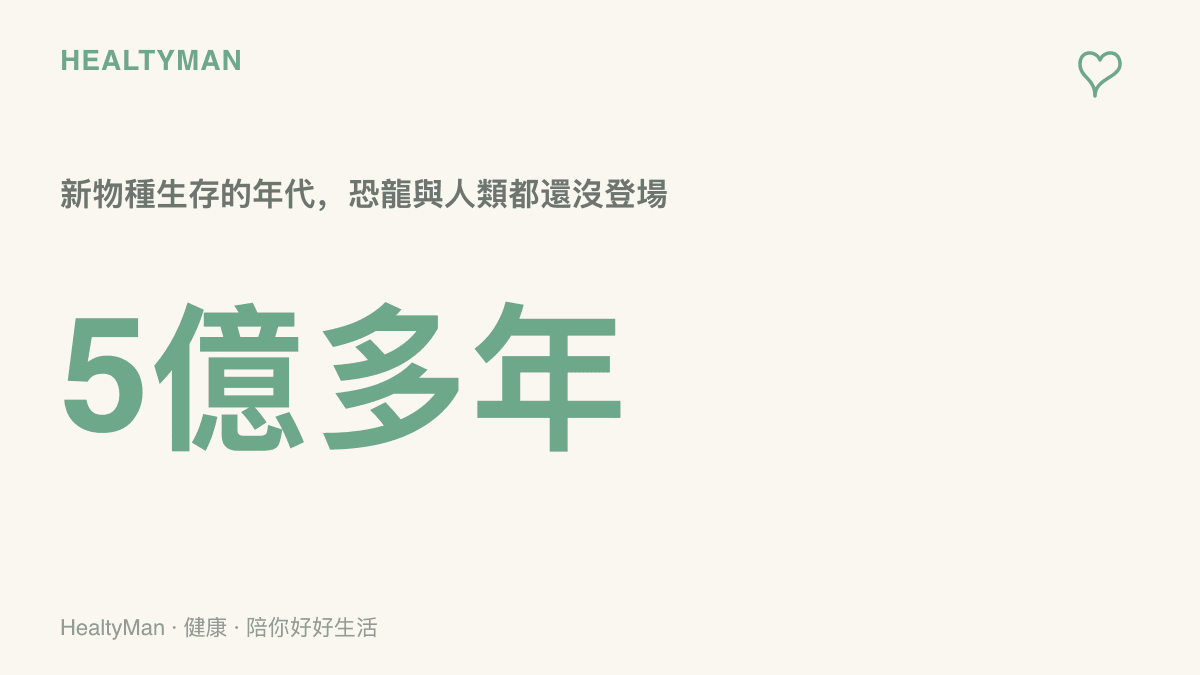 圖卡呈現5億多年這個年代數字，說明這次發現的新物種生存在遠早於恐龍與人類出現的古老海洋。