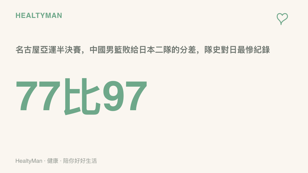 中國男籃在名古屋亞運半決賽以77比97敗給日本二隊，寫下隊史對日最大輸球分差的比分數據