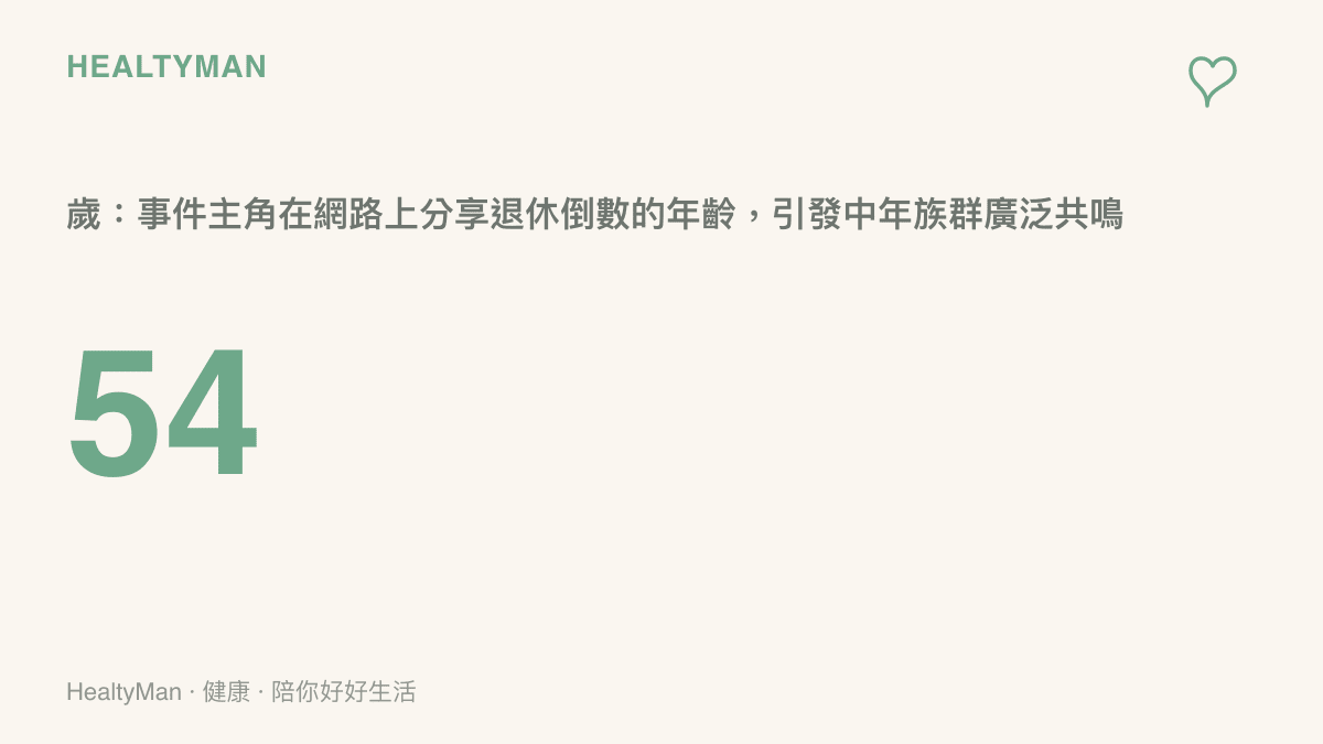54歲退休倒數熱搜話題年齡統計圖卡，呈現中年階段對退休規劃的心理共鳴