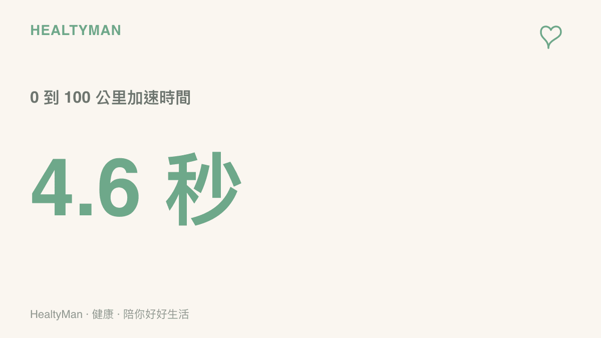 神行者8從靜止加速到時速一百公裏只需4.6秒，畫面以大字強調這個數字，提醒強烈加速度對乘客內耳平衡是一大考驗