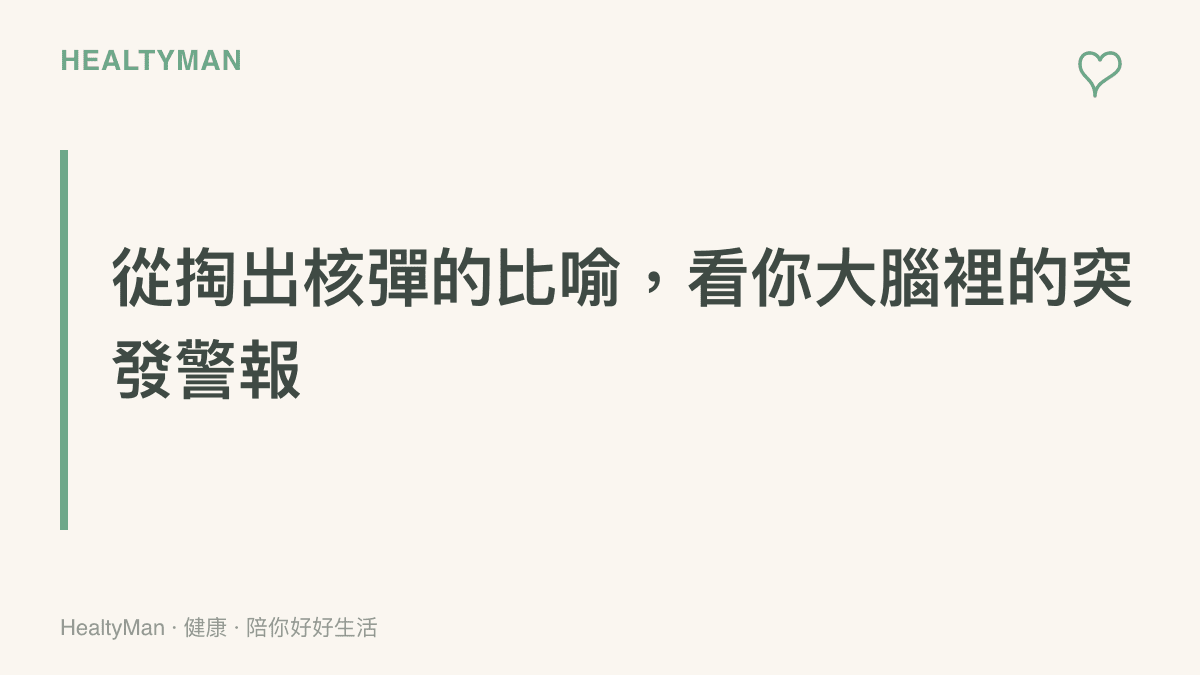 段落標題為從掏出核彈的比喻看你大腦裡的突發警報的視覺呈現