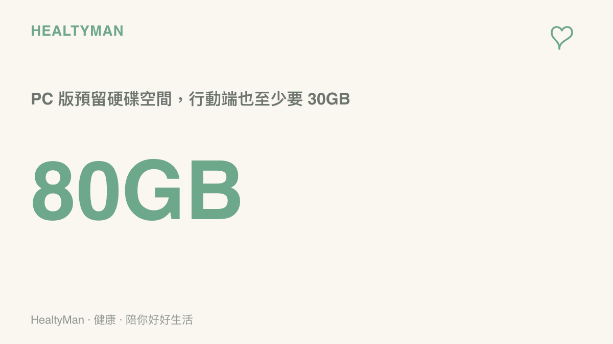 以大號數字呈現《詭祕之主》PC 版需預留 80GB 硬碟空間、行動裝置至少 30GB 的下載容量需求