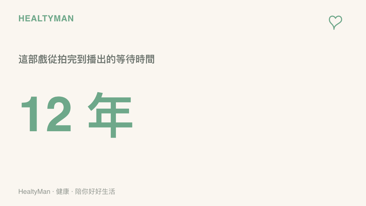 圖卡呈現這部戲劇從拍完到播出足足等了12年的時間長度，用來對照家中藥品放到過期的普遍現象