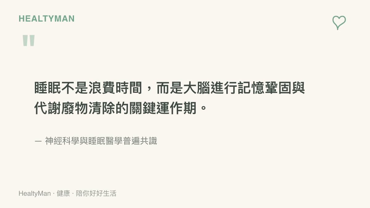 說明睡眠對於大腦記憶鞏固與清除代謝廢物的醫學觀點。