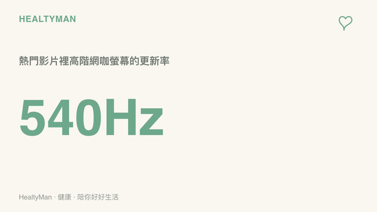 數據圖卡顯示中國網咖熱門影片中的 540Hz 螢幕更新率規格，畫面流暢度升級也意味著更容易延長連續遊戲時間