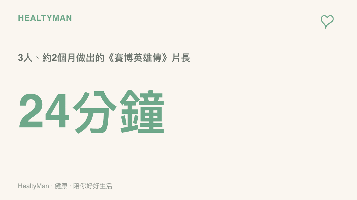 圖中以24分鐘這個數字，呈現3人團隊用約兩個月時間做出的AI動畫片長