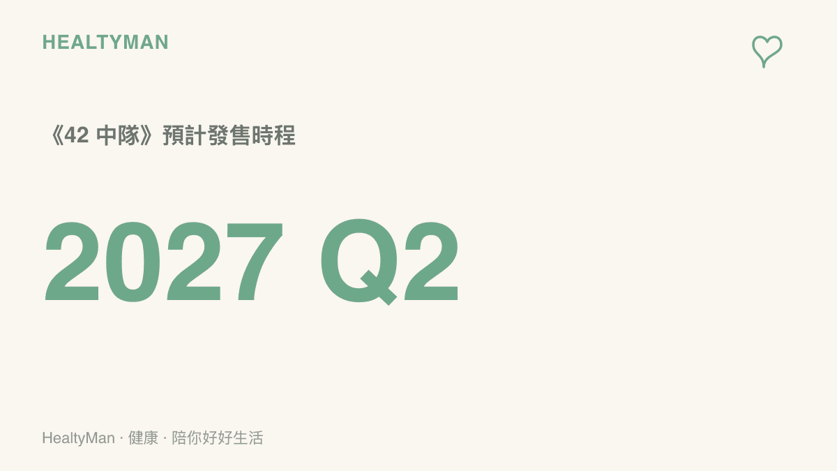 統計圖卡呈現《42 中隊》預計於 2027 年第二季發售，距離現在仍有約一年多的等待期，代表此刻並無立即升級硬體的壓力