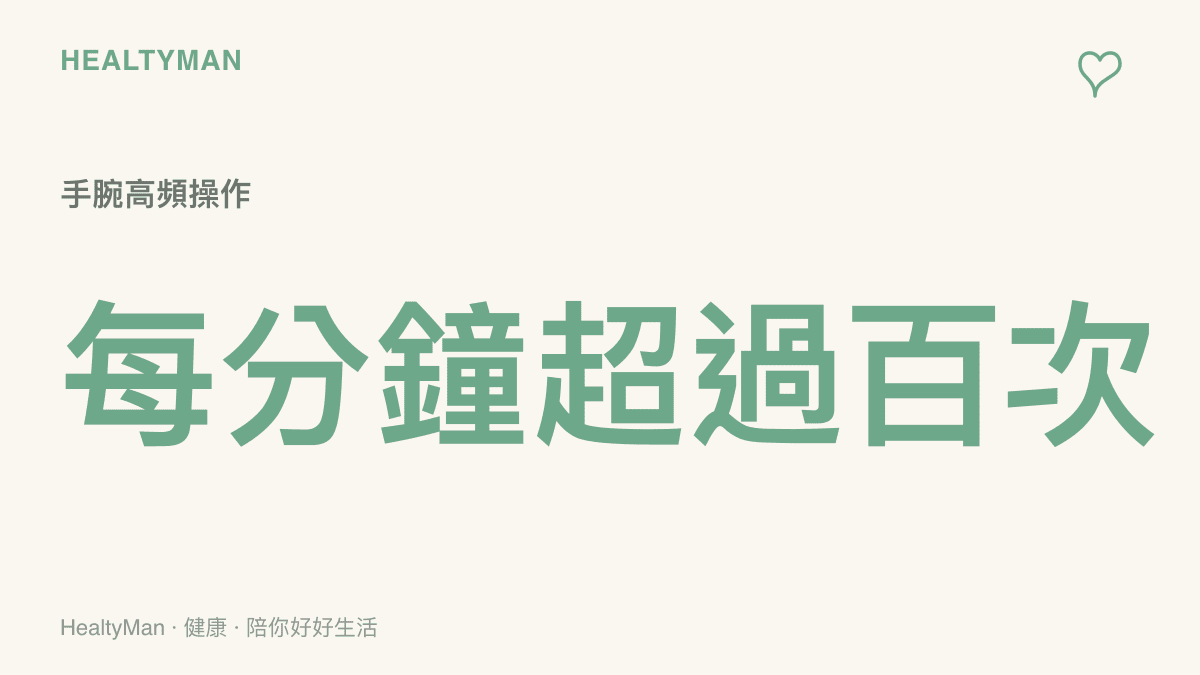 統計圖卡呈現格鬥遊戲玩家在激烈對戰時，手腕每分鐘需要操作搖桿與按鍵的超高頻率次數