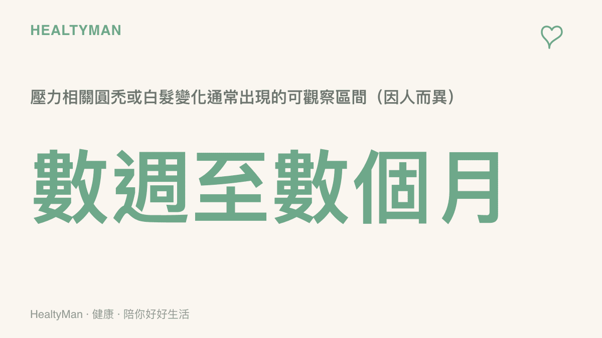 壓力性白髮與圓禿變化的常見觀察時間區間