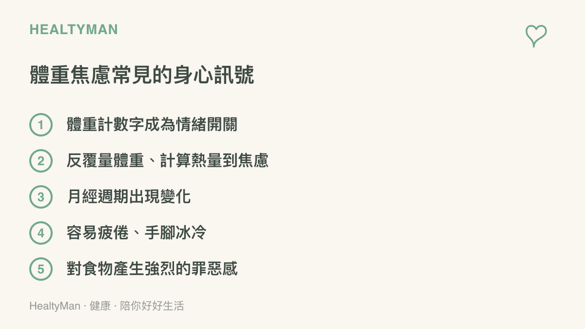 體重焦慮常見身心訊號清單衛教圖卡