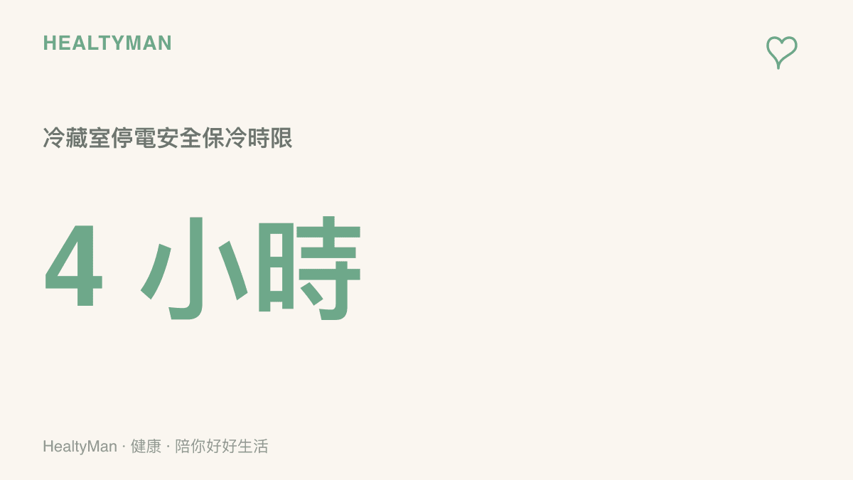說明冷藏室在停電狀態下緊閉門扇能維持低溫的時間為四小時