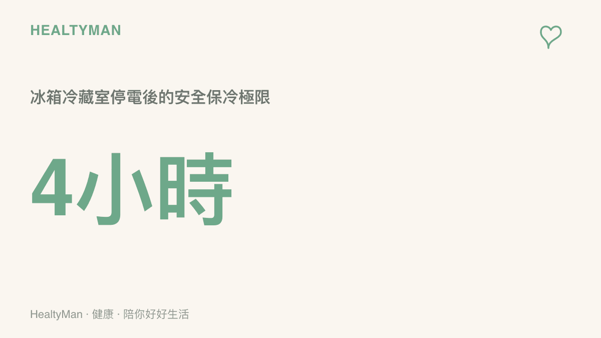 颱風天停電後家用冰箱冷藏室維持低溫的安全保冷時間大約只有四小時