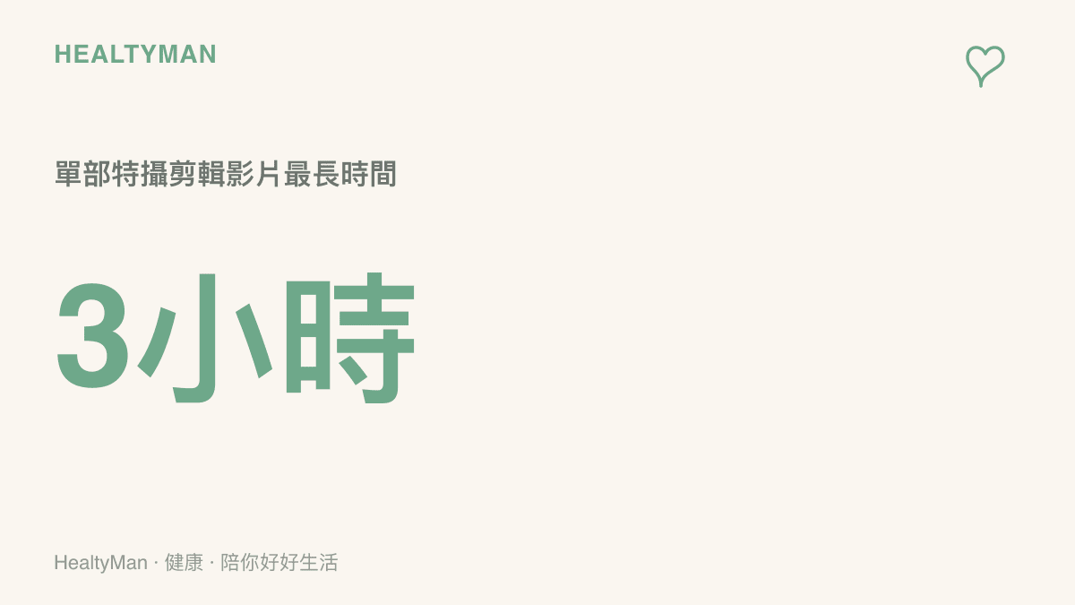 圖卡顯示一部特攝影集精華剪輯的總長度超過三小時，代表長時間觀看螢幕對眼睛的累積負擔
