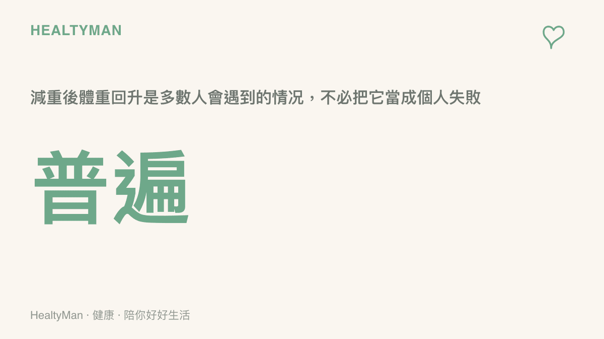 減重後體重回升是普遍現象的衛教說明圖卡