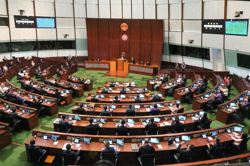 香港立法會19日三讀通過「維護國家安全條例草案」。（中新社）